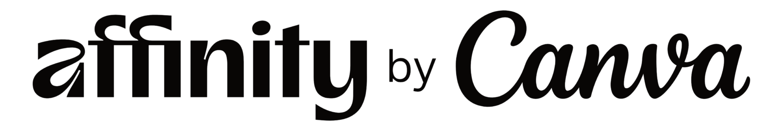 Black text logo reading Affinity by Canva on a transparent background.
